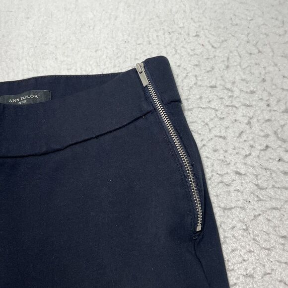 Ann Taylor Petite Women's 2P Side Zip Athletic Navy Blue Leggings Stretch Pants - Picture 3 of 12